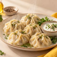 Bugʻda pishgan manti va qatiq