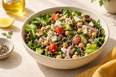 Kinoa va nuxatli yengil salat